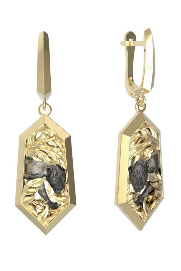 Серьги из лимонного золота