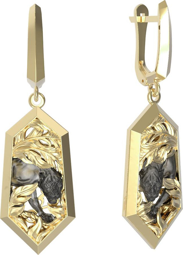 Серьги из лимонного золота 585 пробы