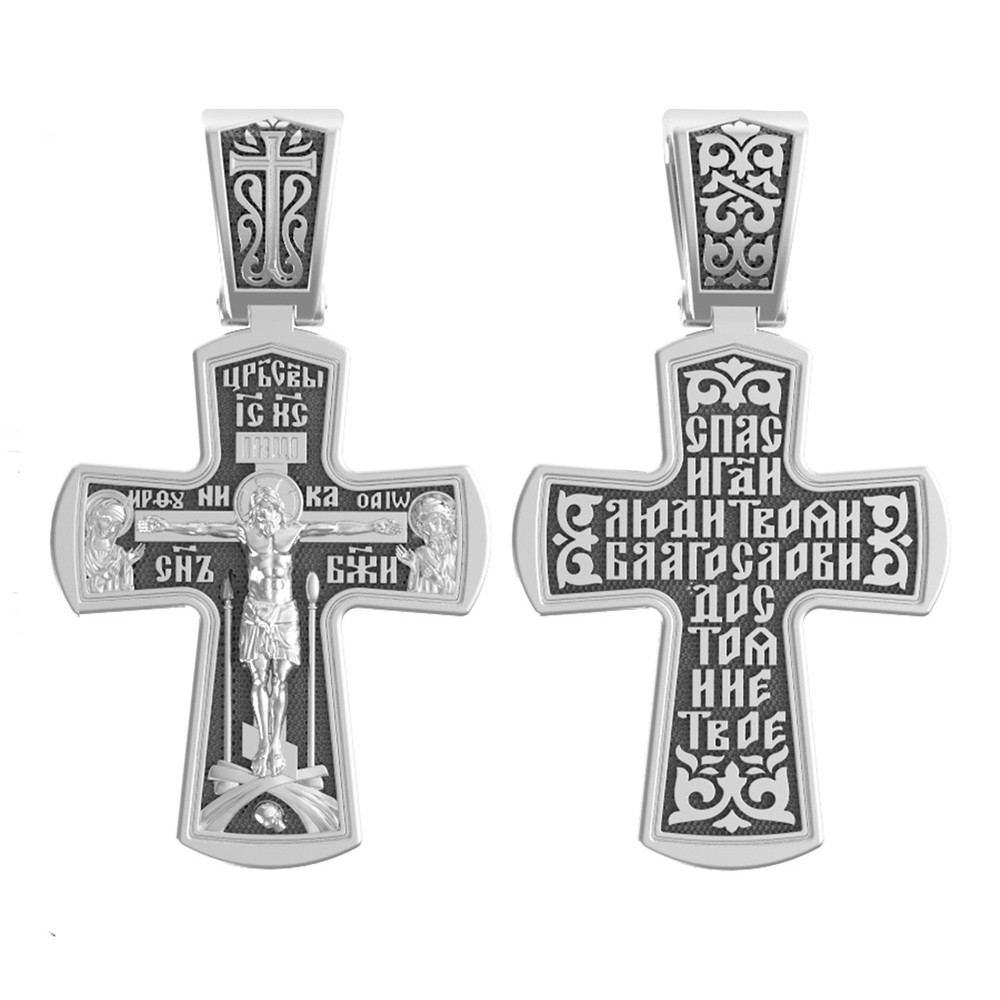 Крест из белого золота 585 пробы