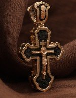 Крест из золота c эбеновым деревом