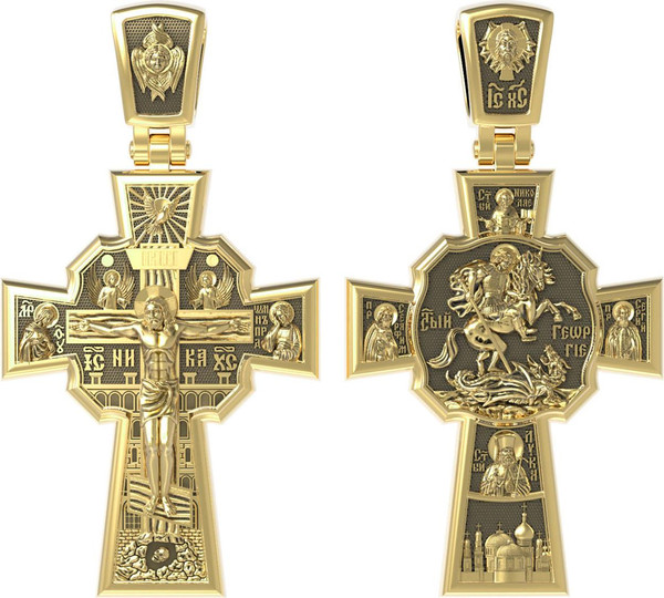 Крест из лимонного золота 585 пробы