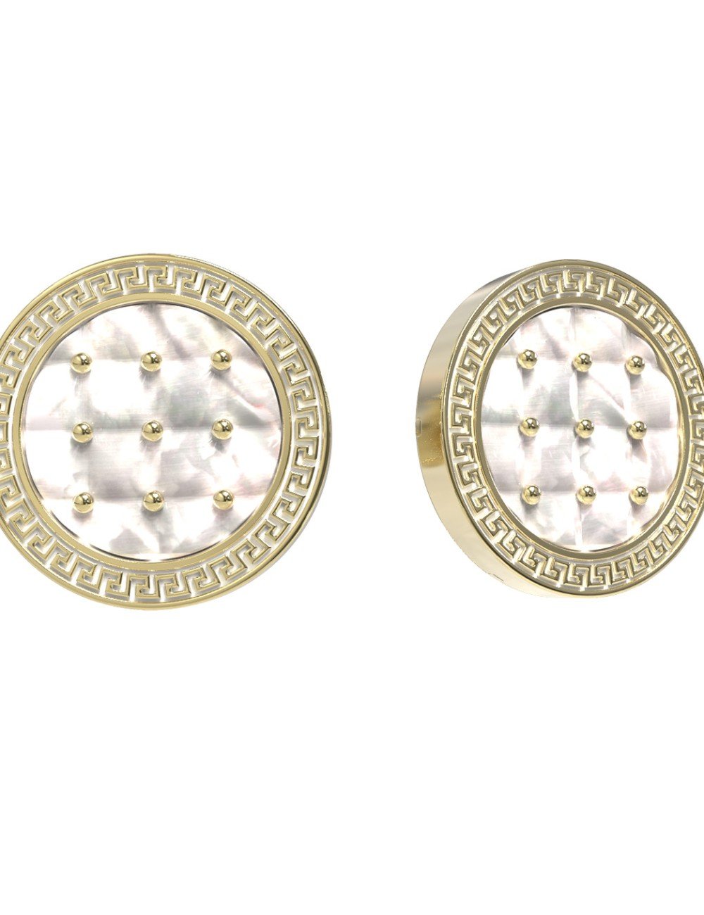 Серьги из лимонного золота c эмалью и перламутром