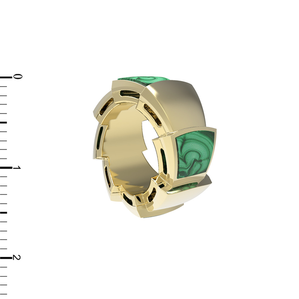 Подвеска из лимонного золота 585 пробы c малахитом