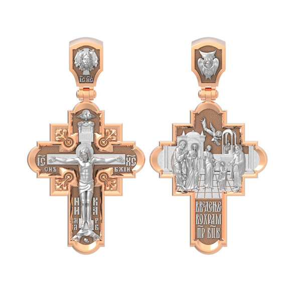 Крест из красного золота 585 пробы