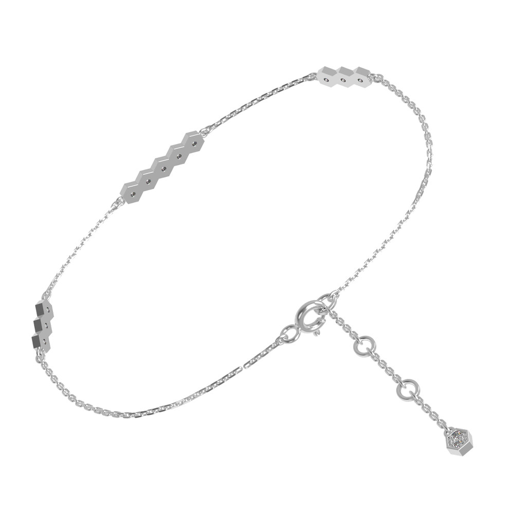 Браслет из белого золота 585 пробы c бриллиантами