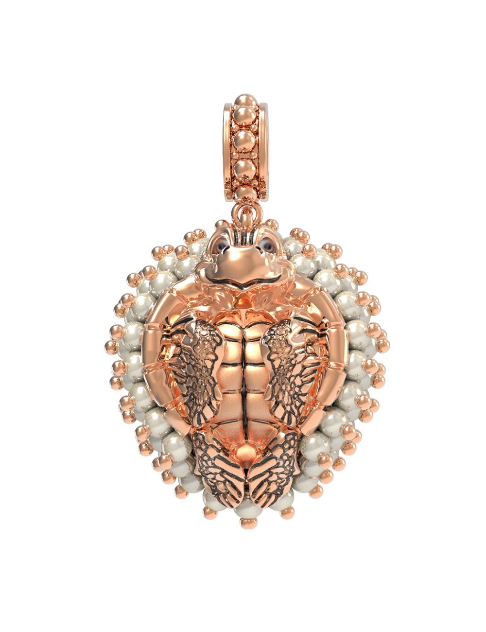 Подвеска из золота c эмалью и жемчугом