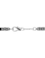 Гайтан из белого золота c кожаным шнурком