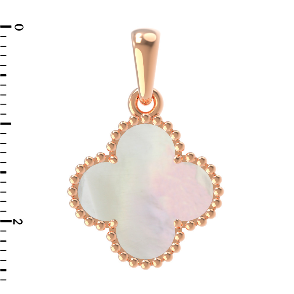 Подвеска из красного золота 585 пробы c перламутром