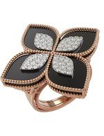 Кольцо из золота c бриллиантами и ониксом