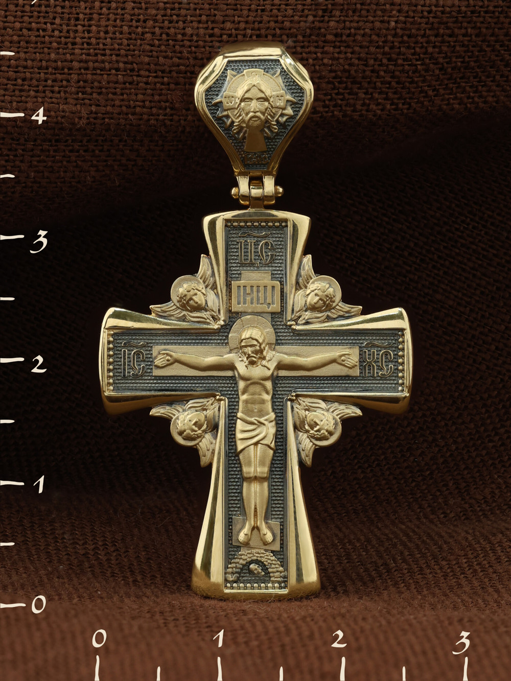 Крест из лимонного золота 585 пробы