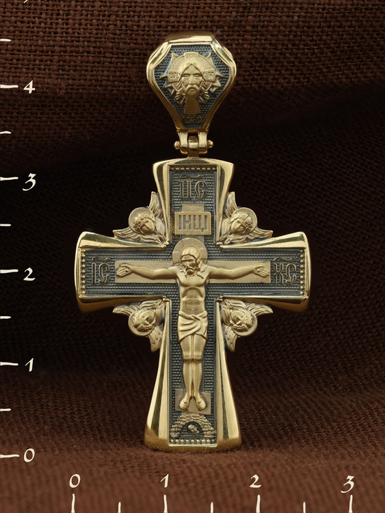 Крест из лимонного золота 585 пробы