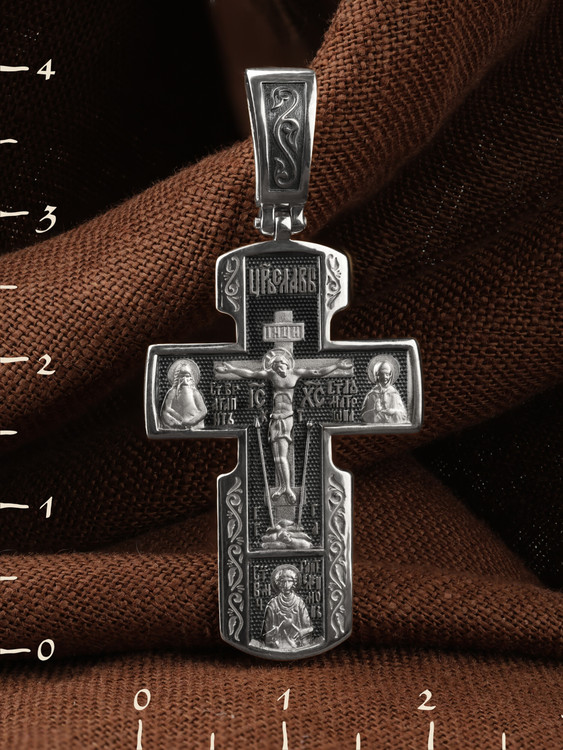 Крест из белого золота 585 пробы