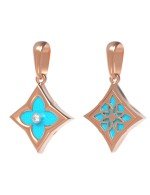 Подвеска из золота c бриллиантами и бирюзой