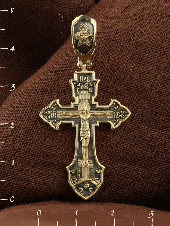 Крест из лимонного золота 585 пробы