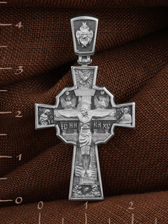 Крест из белого золота 585 пробы