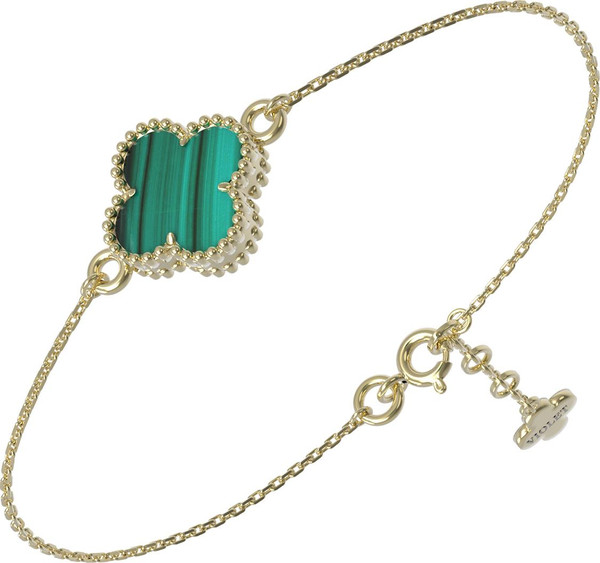 Браслет из лимонного золота 585 пробы c малахитом