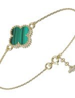 Браслет из лимонного золота c малахитом