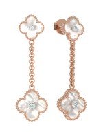 Серьги из золота c бриллиантами и перламутром