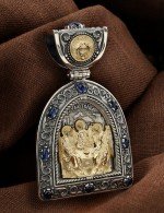 Образок из серебра 960 пробы и золота 585 пробы