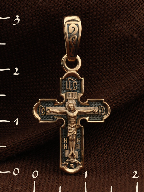 Крест из красного золота 585 пробы