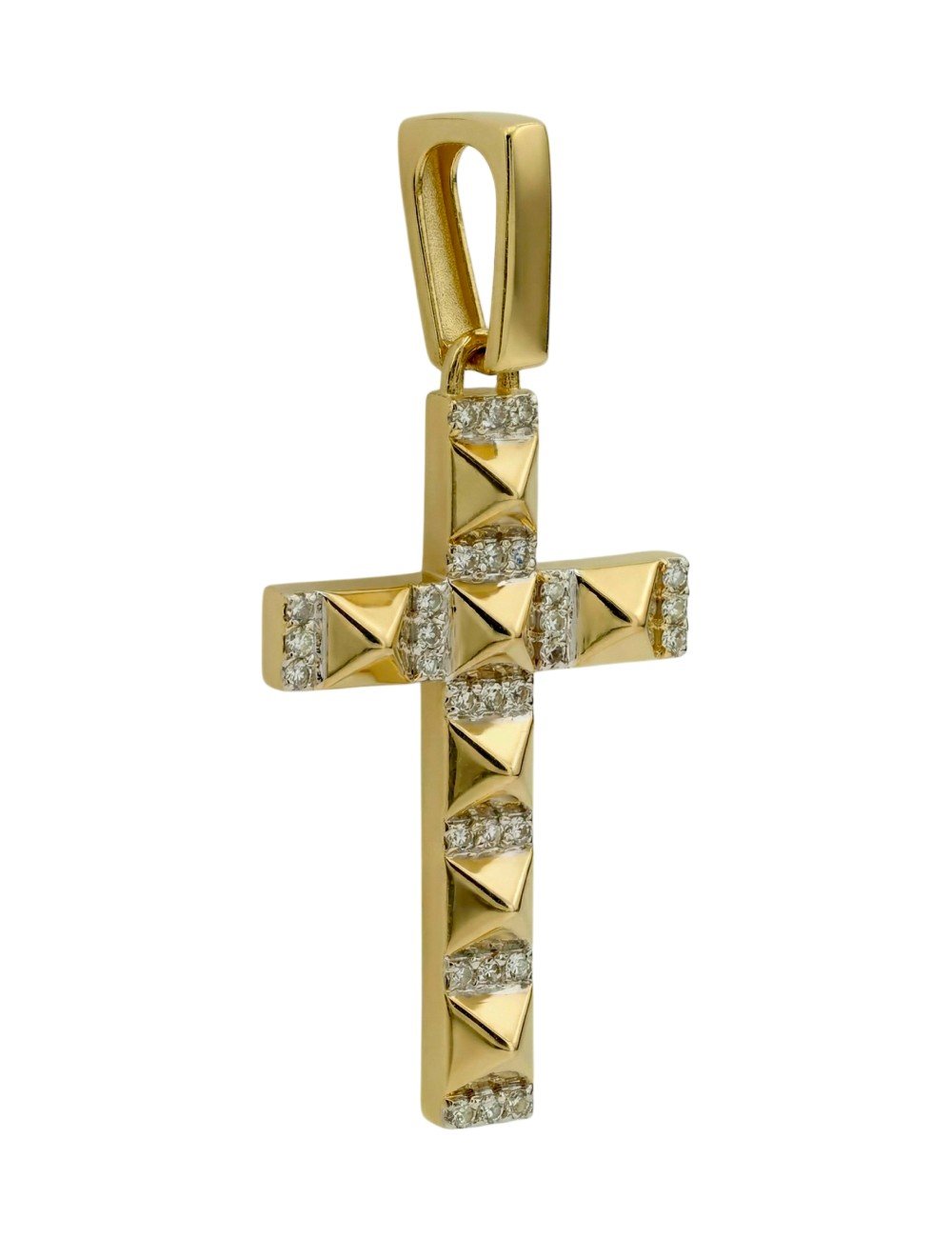Крест из лимонного золота c бриллиантами