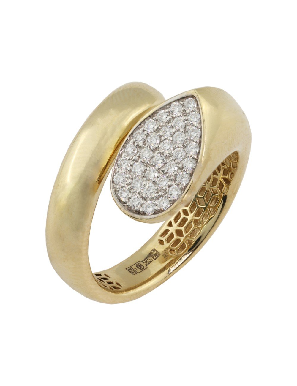 Кольцо из лимонного золота c бриллиантами