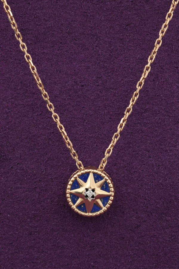 Колье из золота c бриллиантами и лазуритом