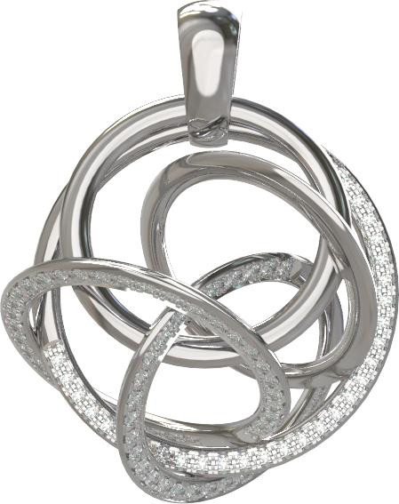 Подвеска из белого золота 585 пробы c бриллиантами