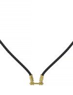 Гайтан из лимонного золота c кожаным шнурком