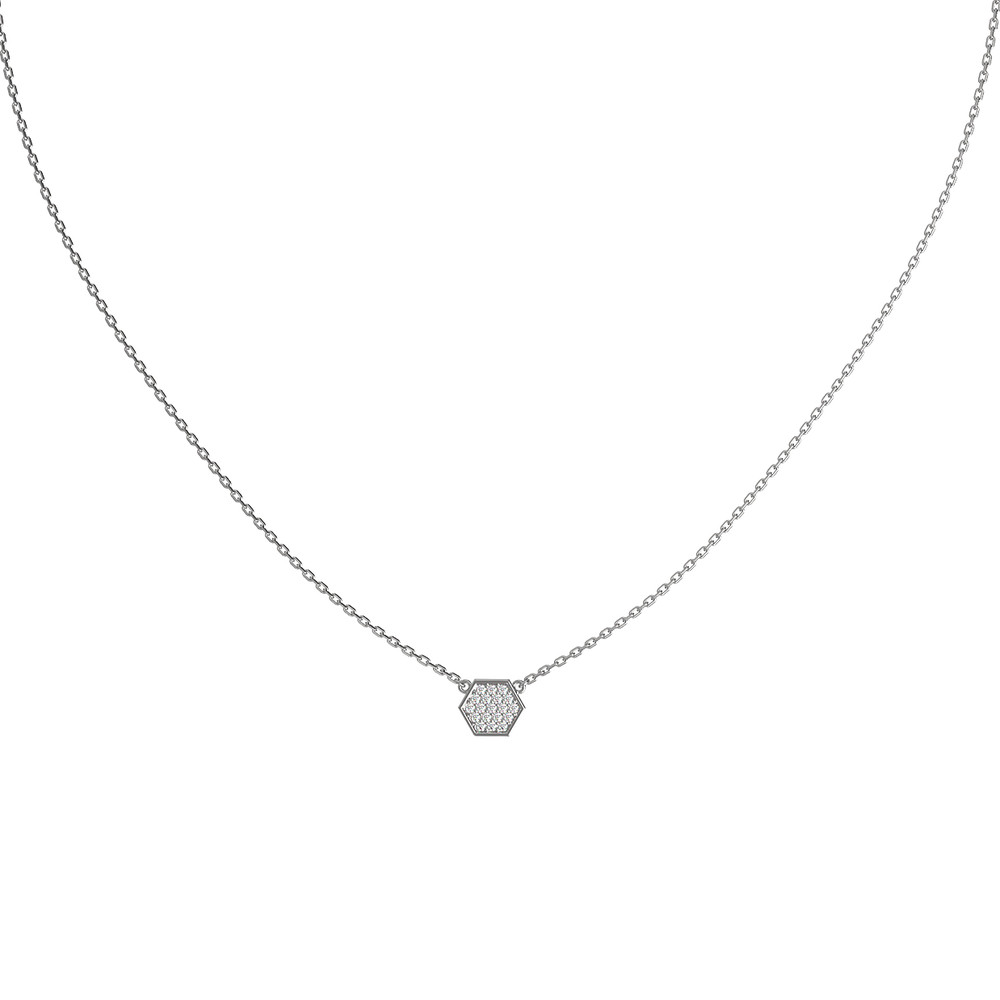 Колье из белого золота 585 пробы c бриллиантами