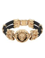 Браслет из золота c эмалью, бриллиантами, шнурком и ониксом