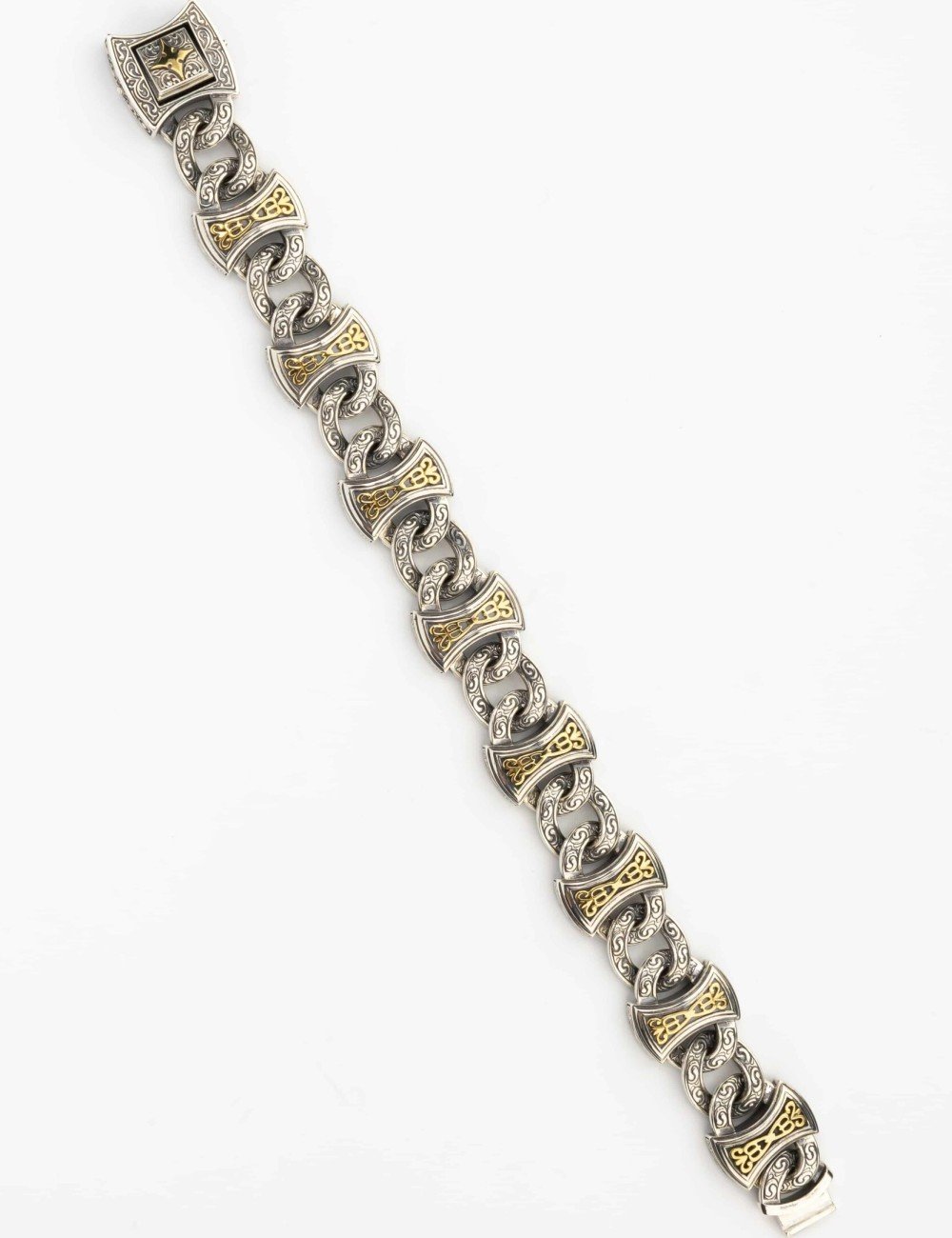 Браслет из серебра и золота c рубином