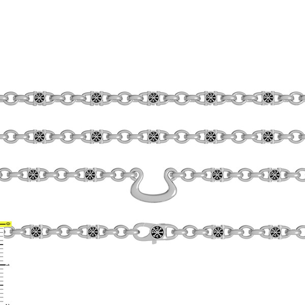Цепь из белого золота 585 пробы c эмалью