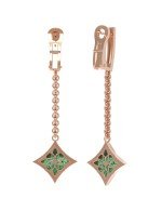 Серьги из золота c бриллиантами и малахитом