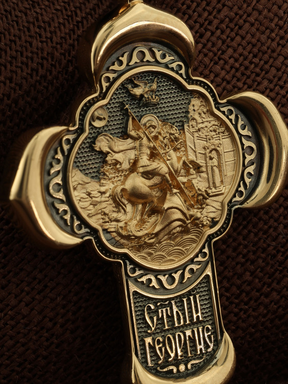 Крест из лимонного золота 585 пробы