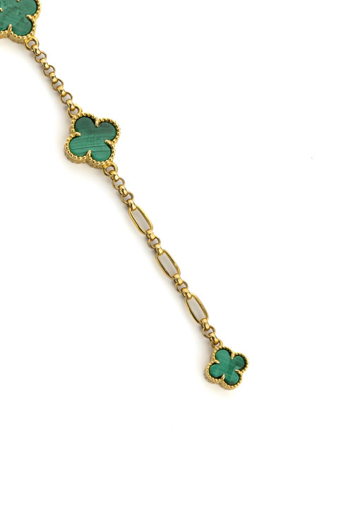 Браслет из лимонного золота 585 пробы c малахитом