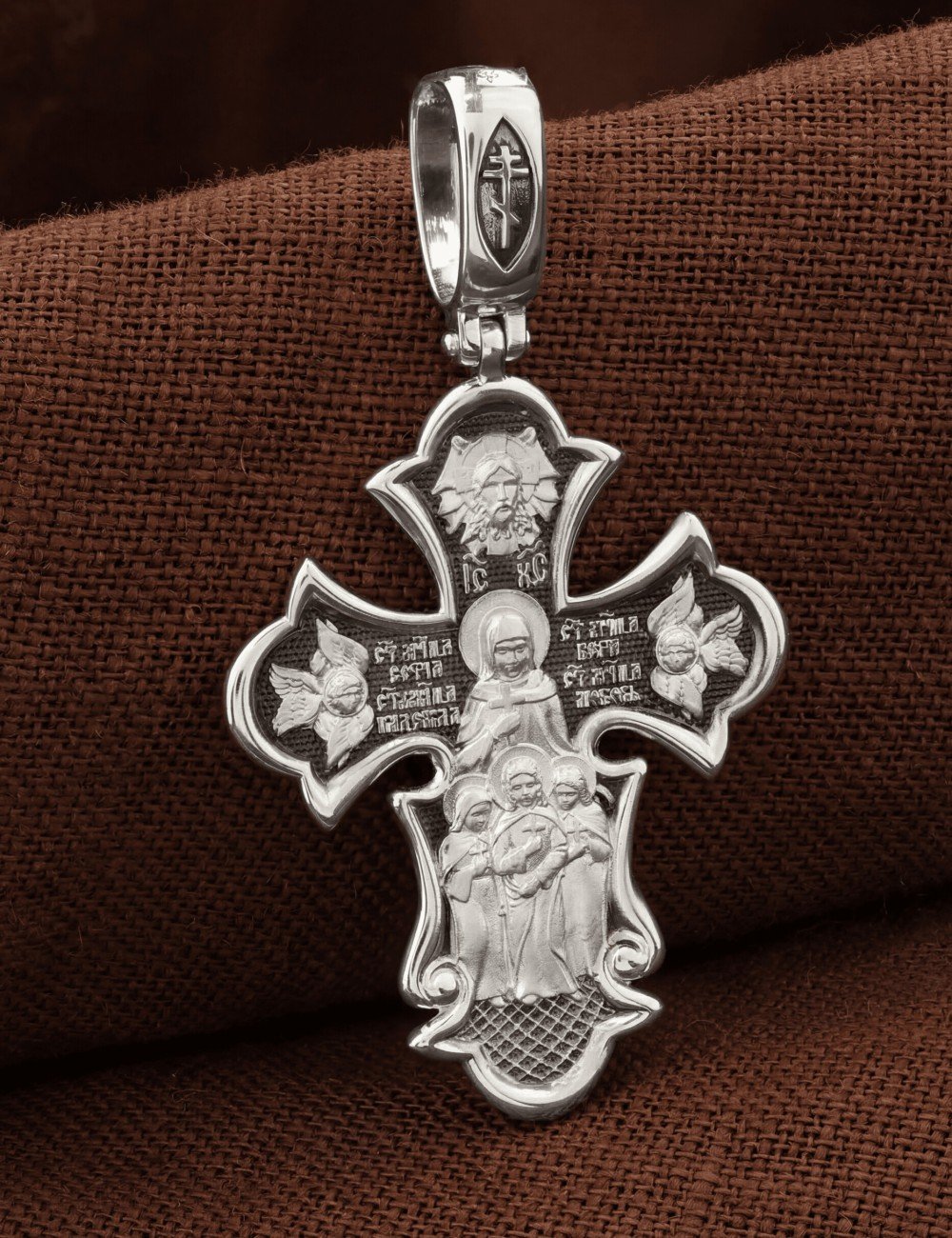 Крест из белого золота