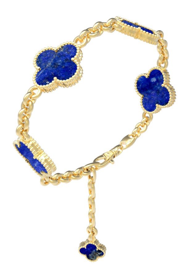 Браслет из лимонного золота c лазуритом