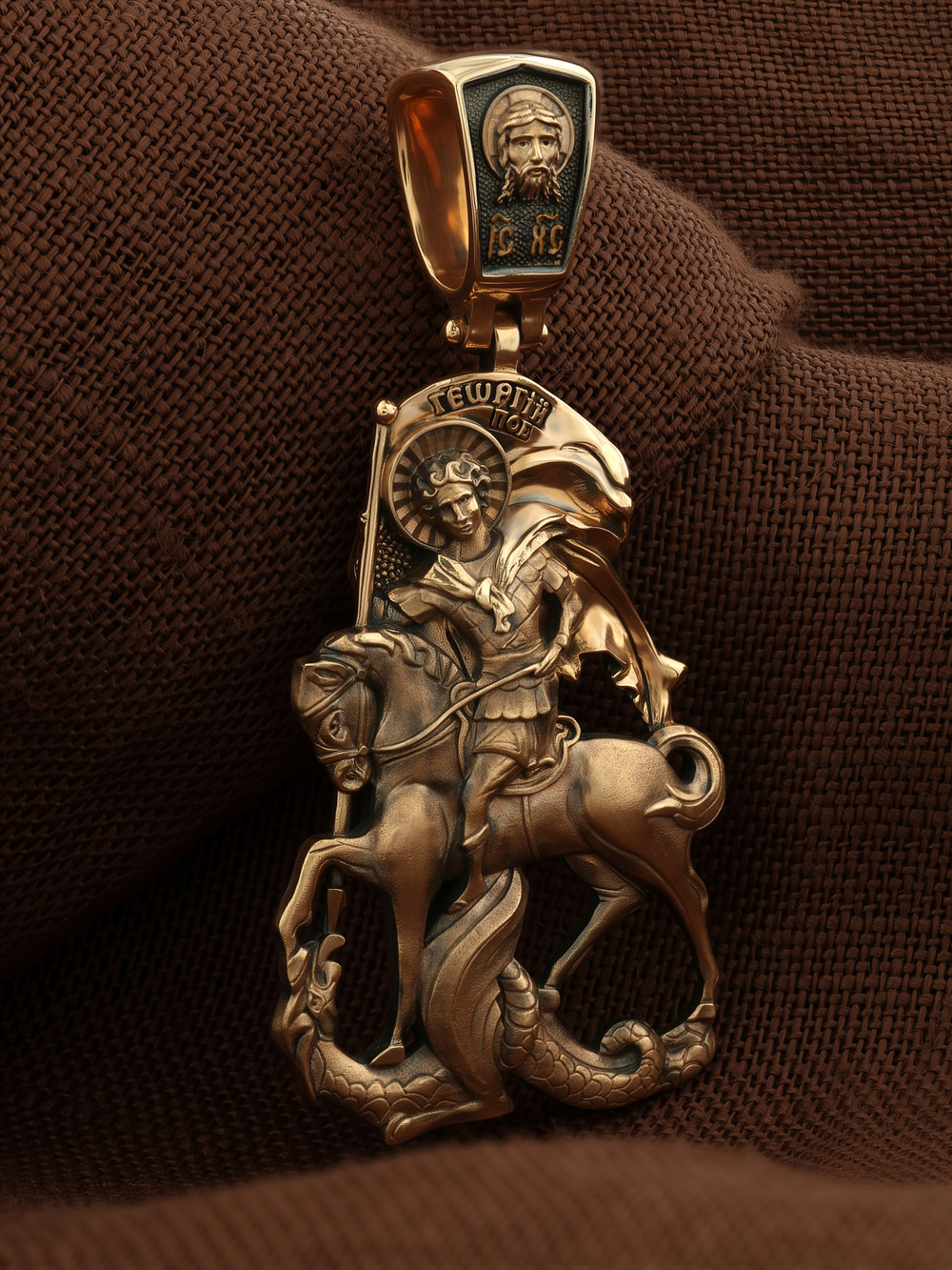 Нательная икона из красного золота 585 пробы