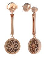 Серьги из золота c фианитом и тигровым глазом