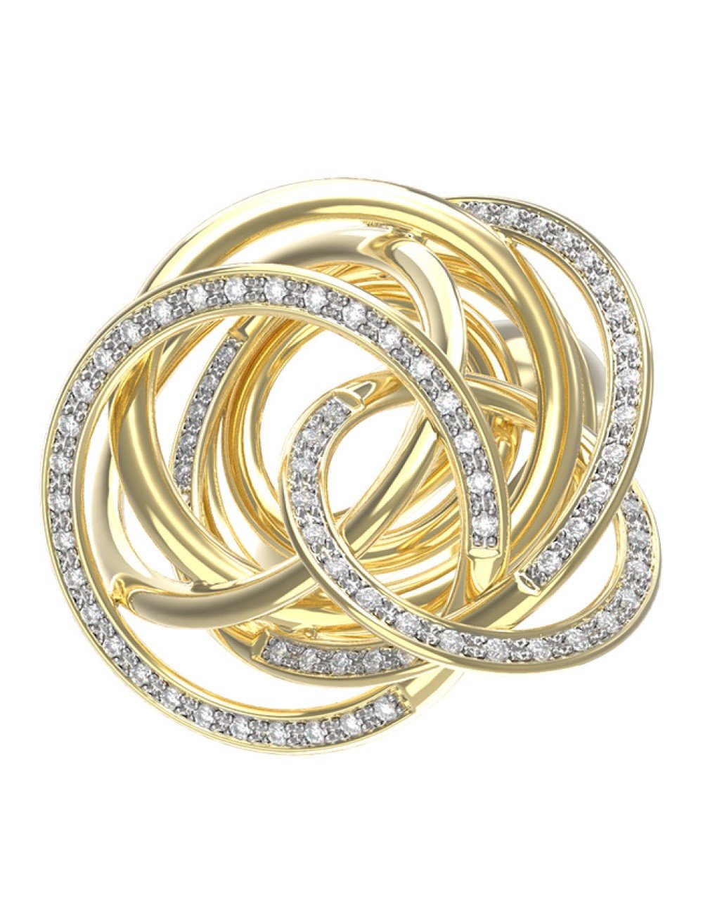 Кольцо из лимонного золота c бриллиантами