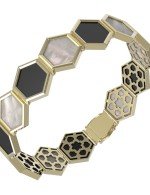 Браслет из лимонного золота c ониксом и перламутром