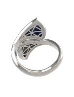 Кольцо из белого золота c лазуритом и перламутром