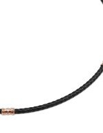 Гайтан из золота c кожаным шнурком