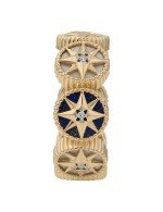 Кольцо из золота c бриллиантами, лазуритом и перламутром