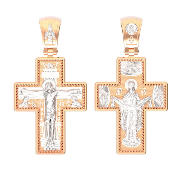 Крест из красного золота 585 пробы