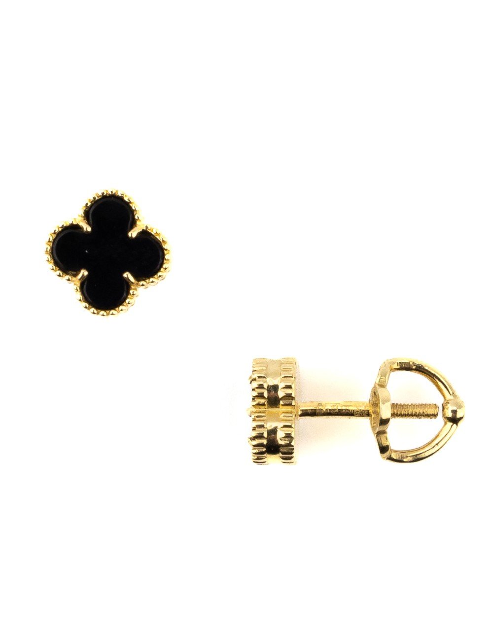 Серьги из лимонного золота c ониксом
