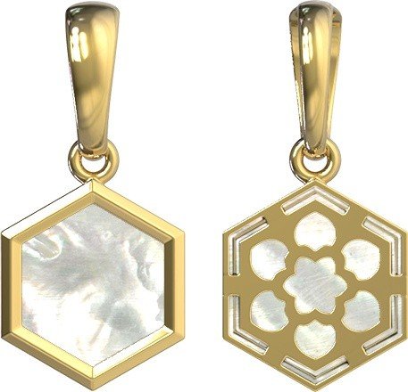 Подвеска из лимонного золота c перламутром