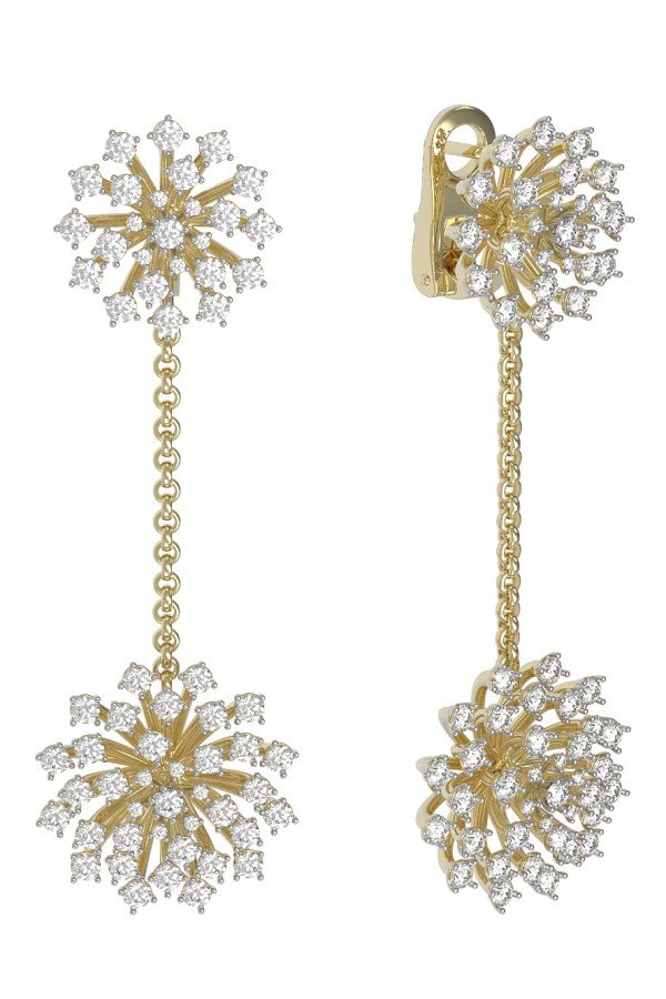 Серьги из лимонного золота c бриллиантами