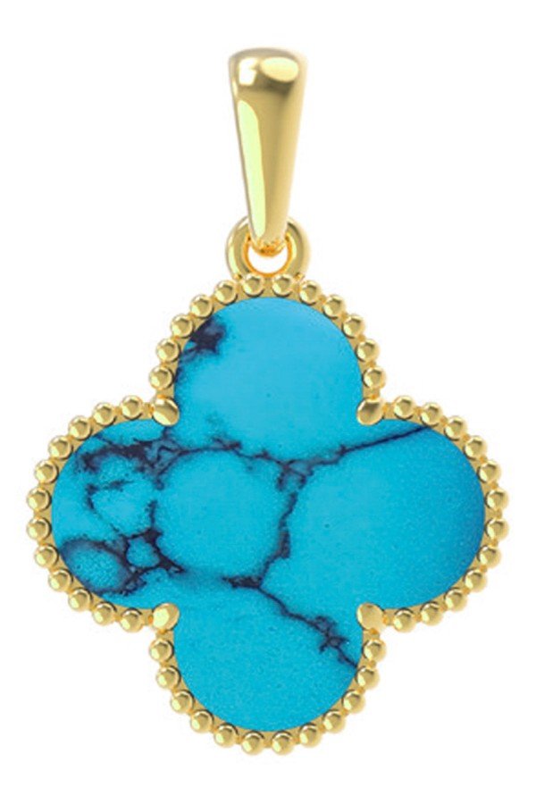 Подвеска из лимонного золота c бирюзой